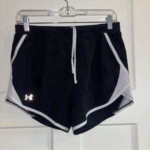 Under Armour Black and White Athletic Shorts Moisture-Wicking